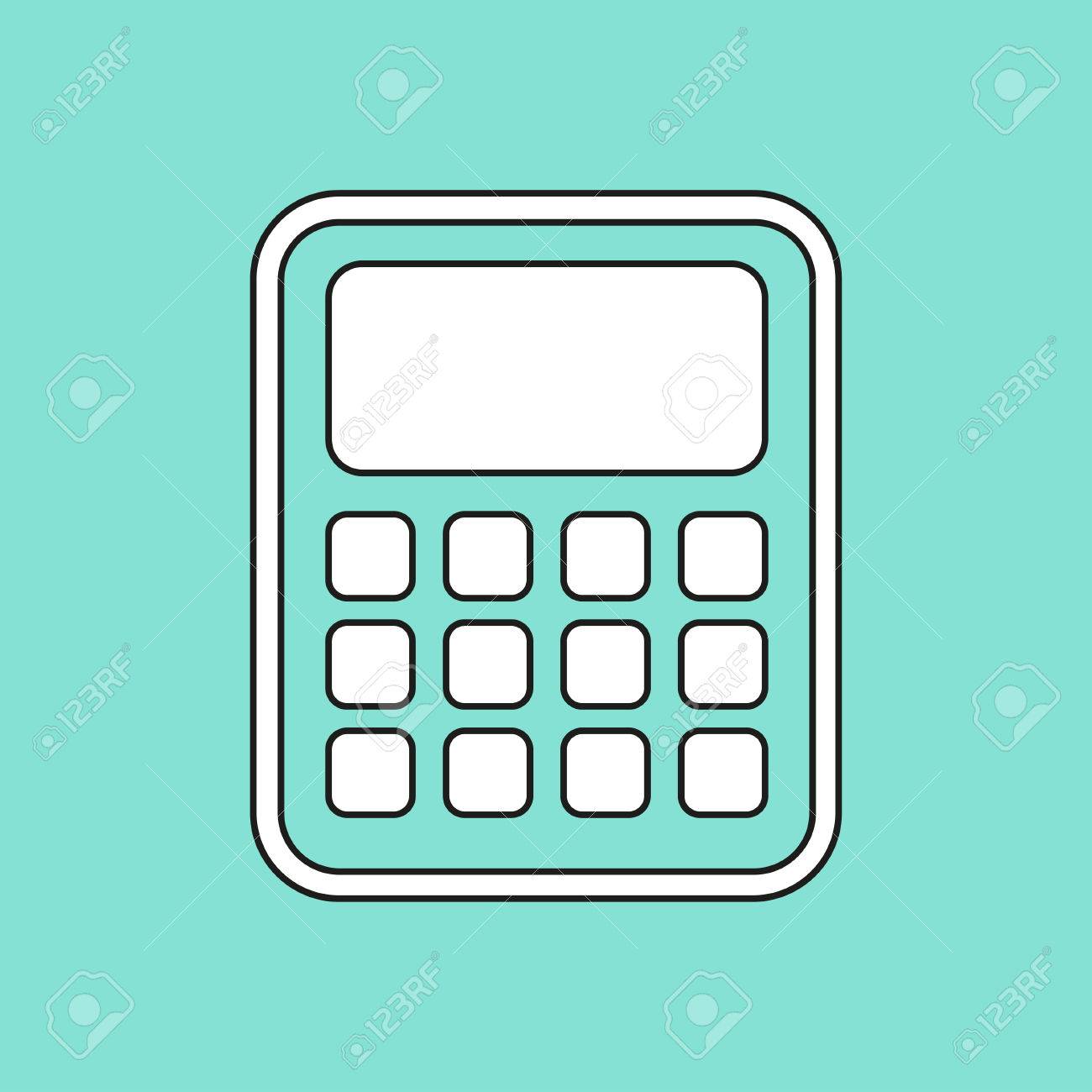 電卓アイコンを緑の背景 ベクトルの図 のイラスト素材 ベクタ Image