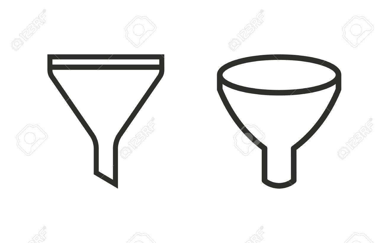 funnel vector icon black illustration isolated on white royalty