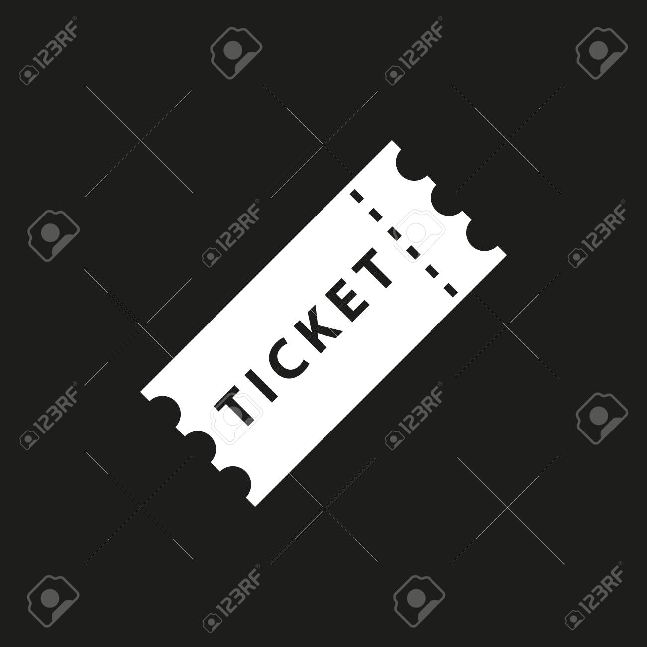 チケットのベクター アイコン グラフィックやウェブ デザインの黒の背景に分離された白のイラスト のイラスト素材 ベクタ Image