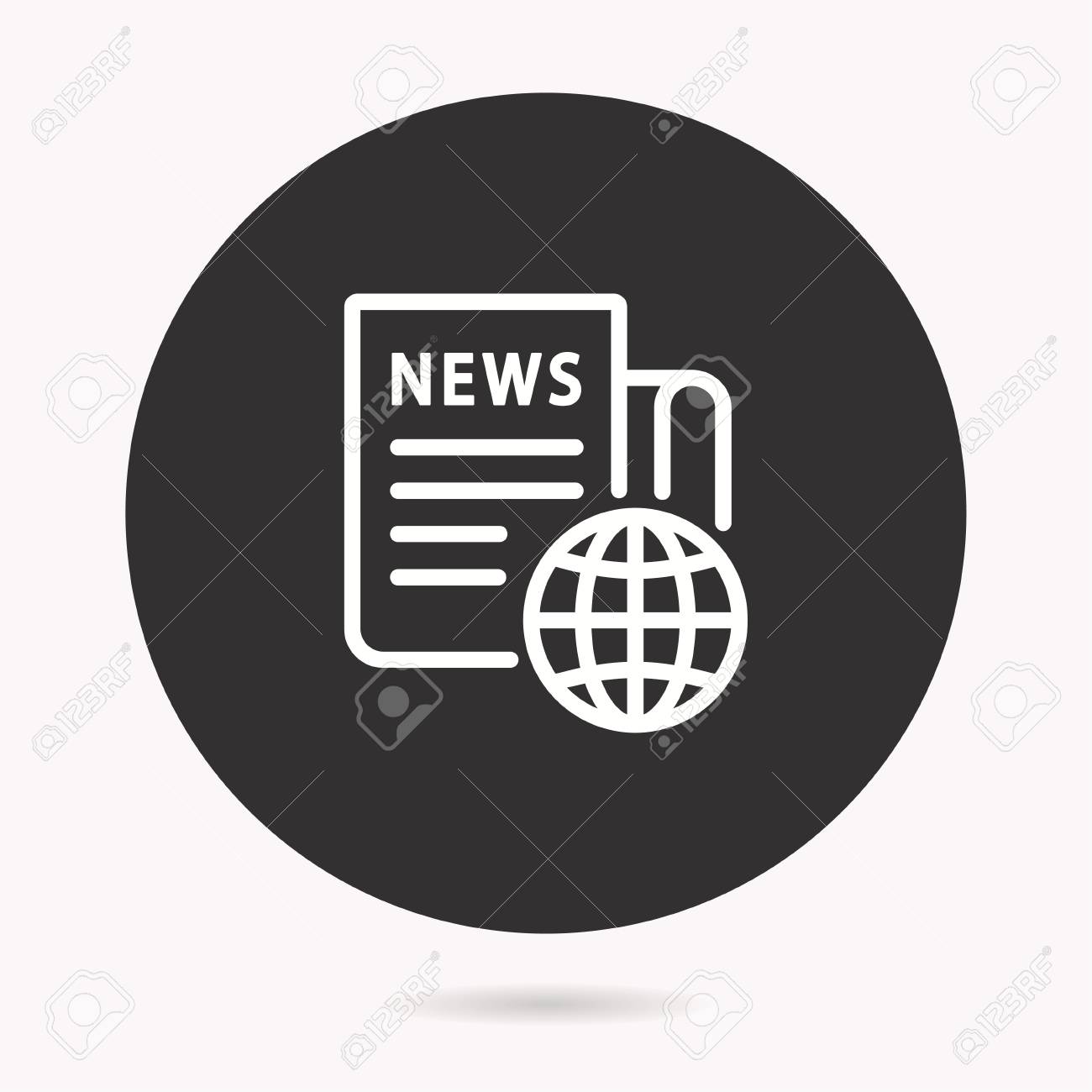 ニュースベクタ アイコン グラフィックとウェブデザインのための黒の背景に分離された白いイラスト のイラスト素材 ベクタ Image