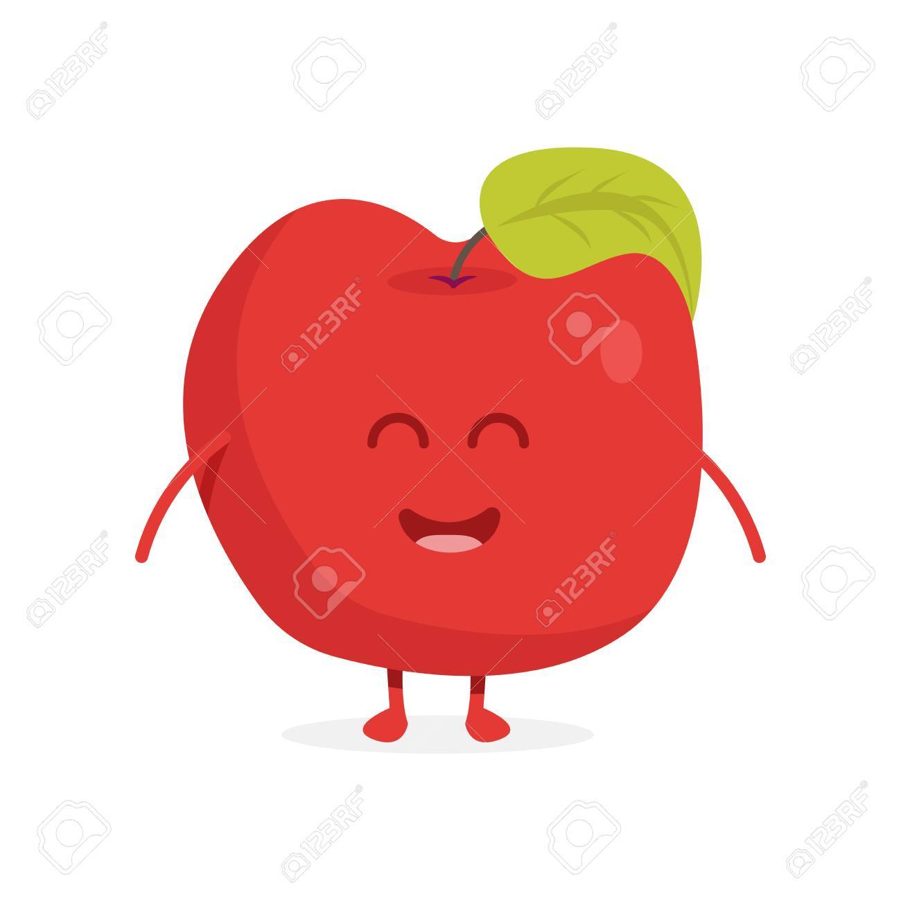 Cute Apple Fruit Characters With Faces And Hands Vector Illustration Royalty Free Cliparts Vectors And Stock Illustration Image 68