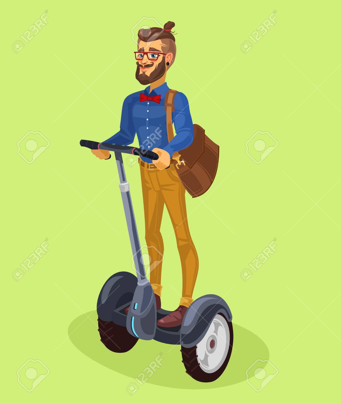 セグウェイに乗ってファッショナブルな男のベクトル イラスト のイラスト素材 ベクタ Image