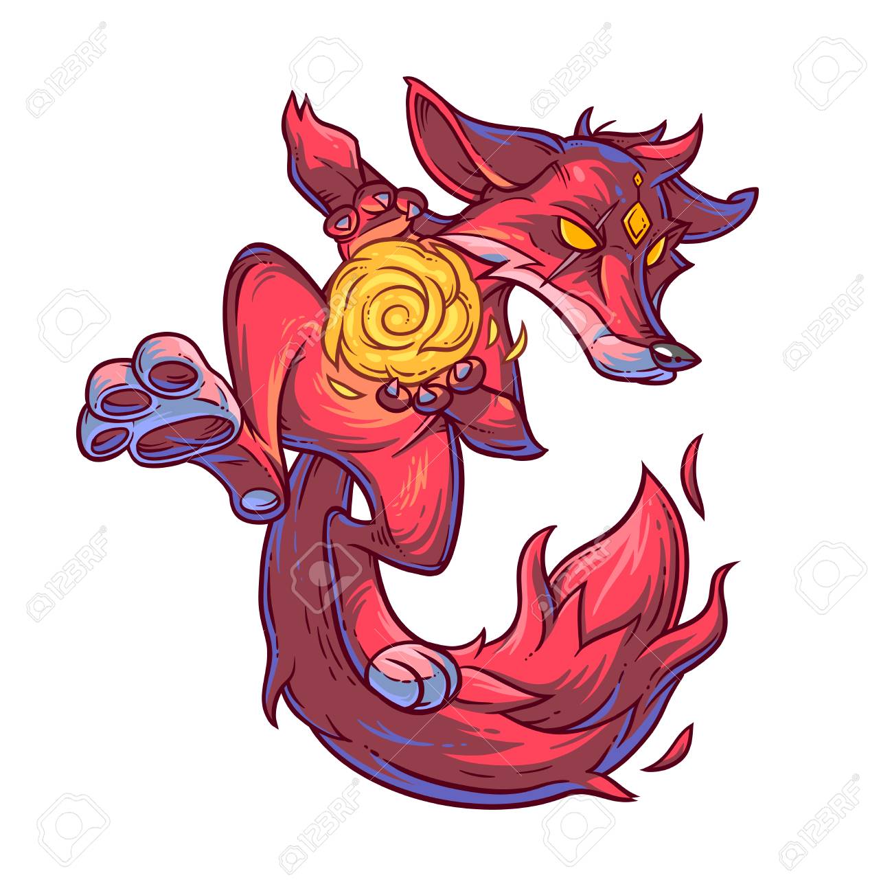 Vector Illustration D Un Renard Dessin Anime Monstre Feu Imprimer Pour T Shirts Clip Art Libres De Droits Vecteurs Et Illustration Image Vector Illustration D Un Renard Dessin Anime Monstre Feu Imprimer Pour T Shirts Clip Art Libres De Droits Vecteurs Et Illustration Image
