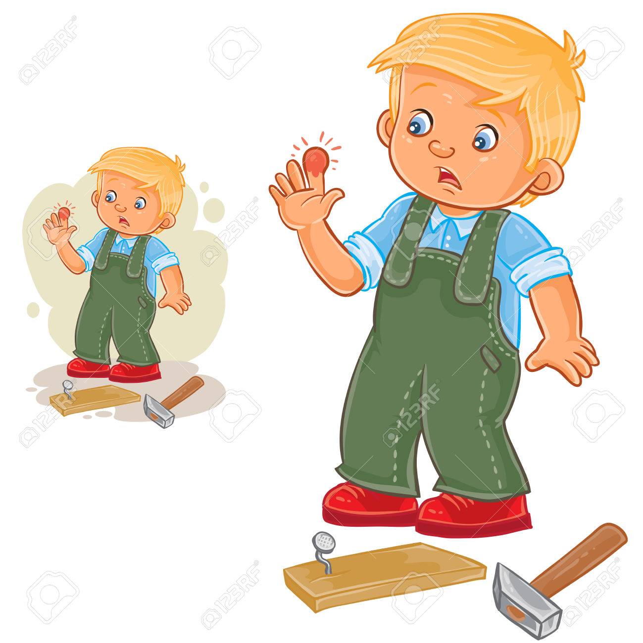 爪と打撲指を打って少年のベクター イラストです のイラスト素材 ベクタ Image