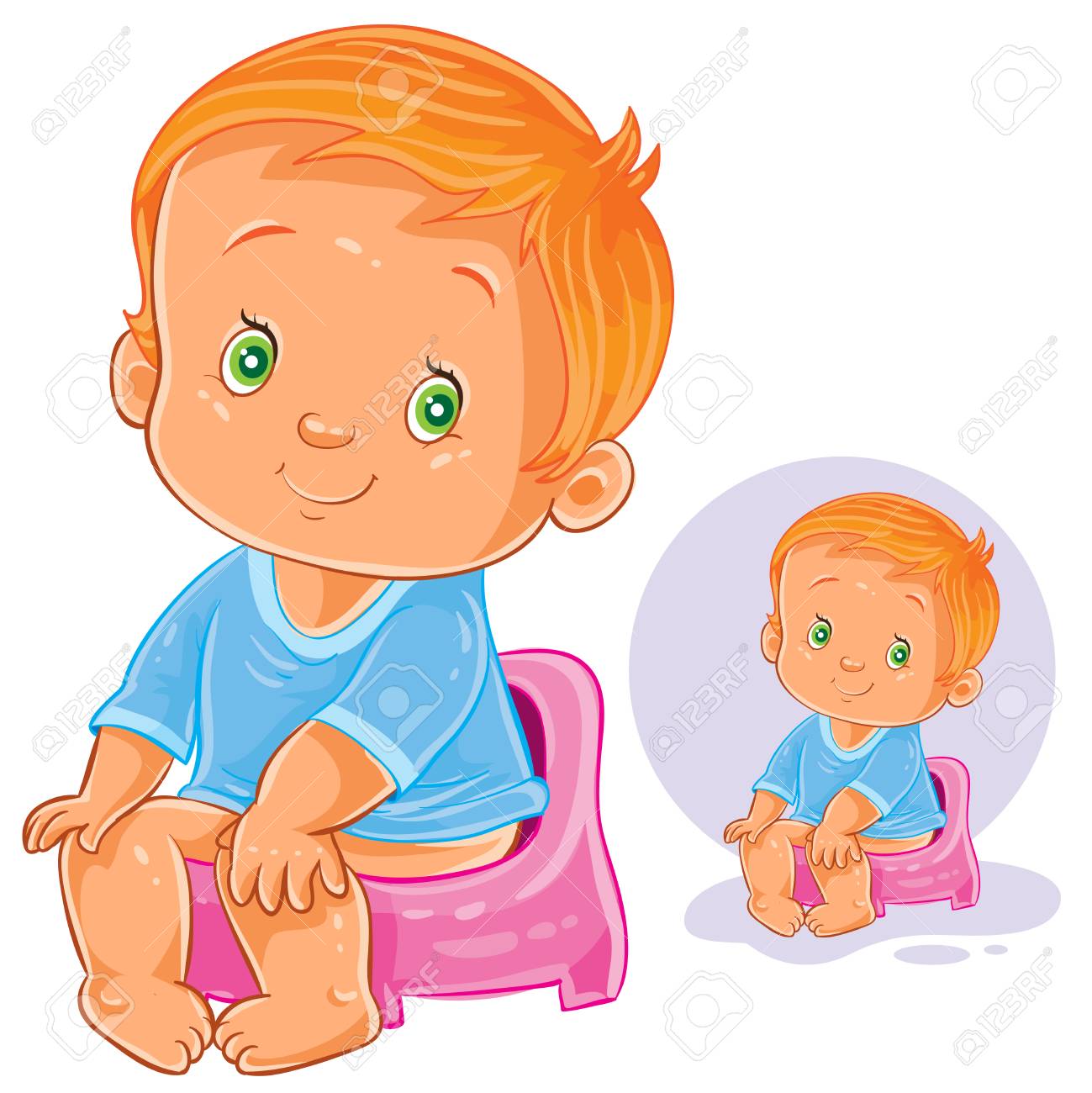 Illustration Vectorielle D Un Petit Bebe Assis Sur Un Pot Clip Art Libres De Droits Svg Vecteurs Et Illustration Image