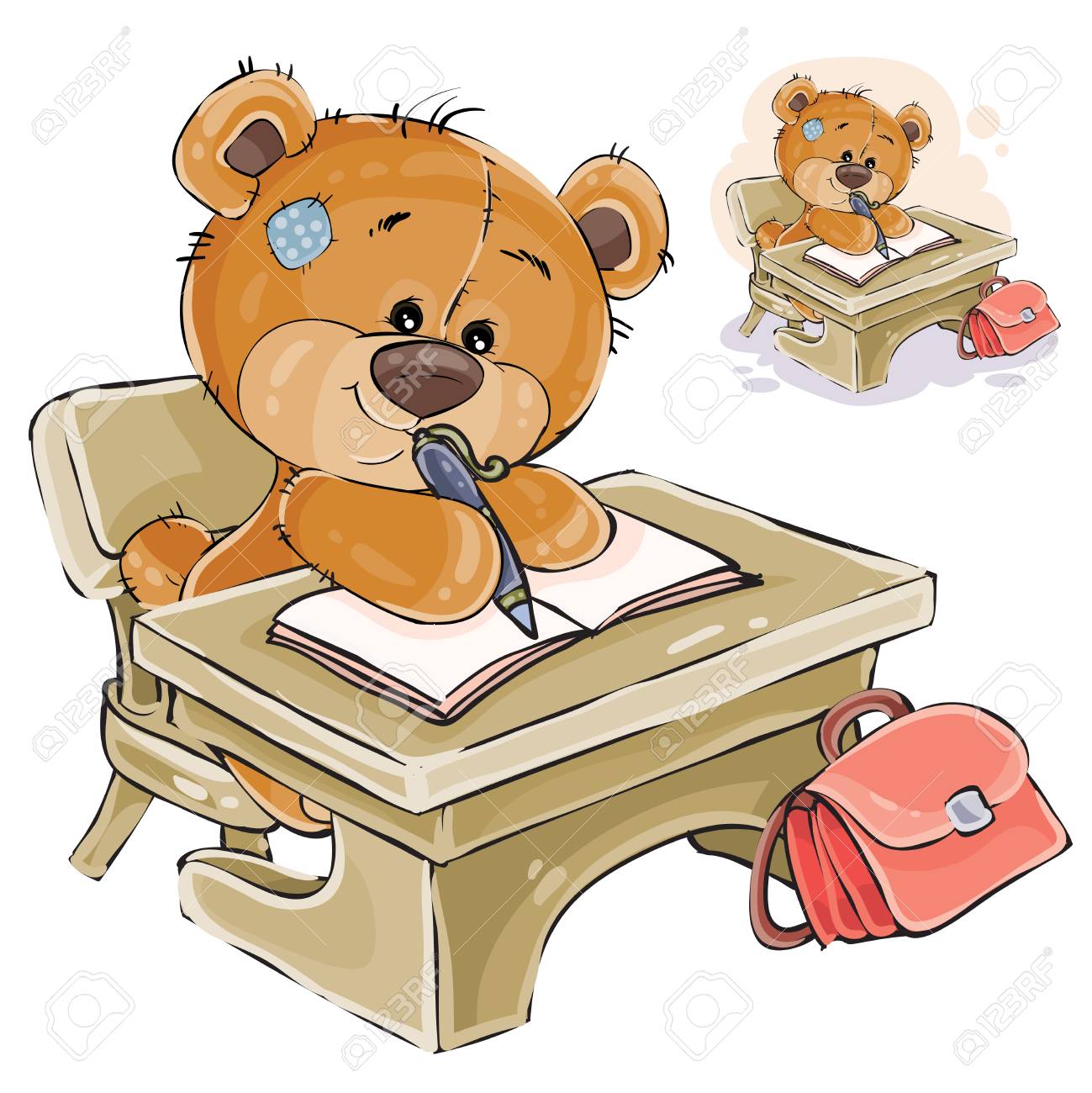pics Teddy Bear Sitting Down Clipart vector illustration of a brown teddy bear sitting at the student