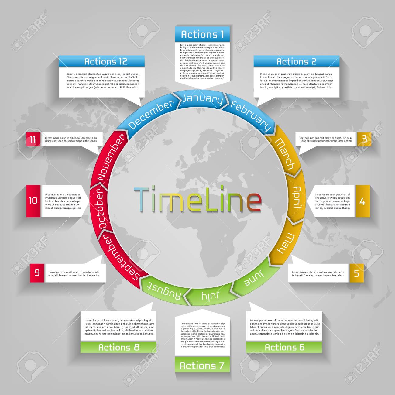 business presentation info graphic workflow circle timeline