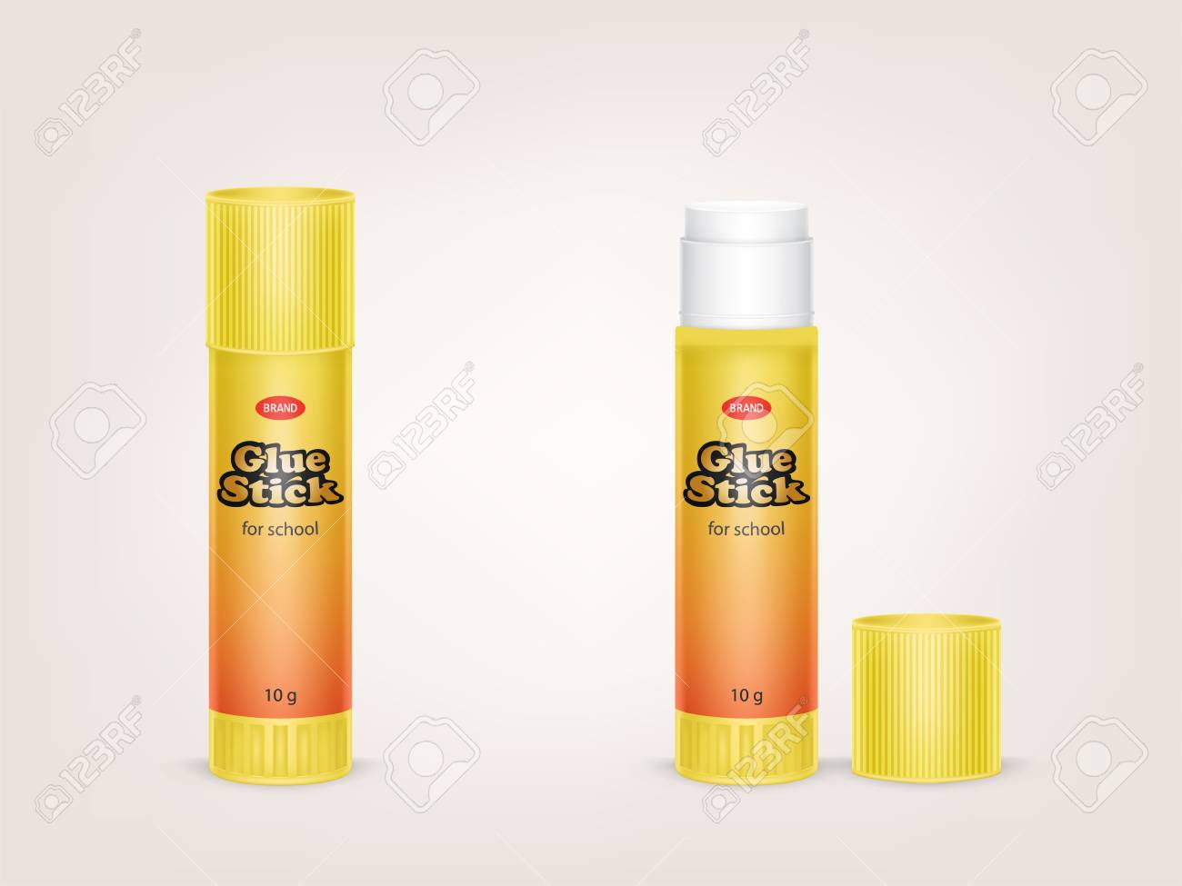 Download Vector Realistic Yellow Tubes Of Glue Stick With Open Lid And Royalty Free Cliparts Vectors And Stock Illustration Image 94472930