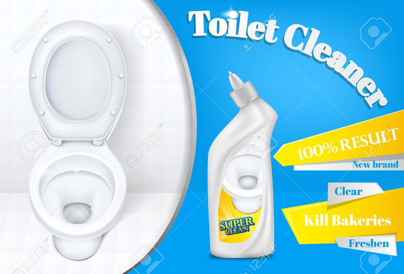 toilet cleaner vector advertising poster template illustration