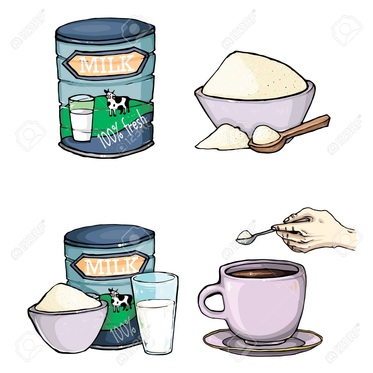 Set Of Cartoon Illustration Of Milk Powder In A Closed Aluminum Stock Photo Picture And Royalty Free Image Image Set Of Cartoon Illustration Of Milk Powder In A Closed Aluminum Stock Photo Picture And Royalty Free Image Image