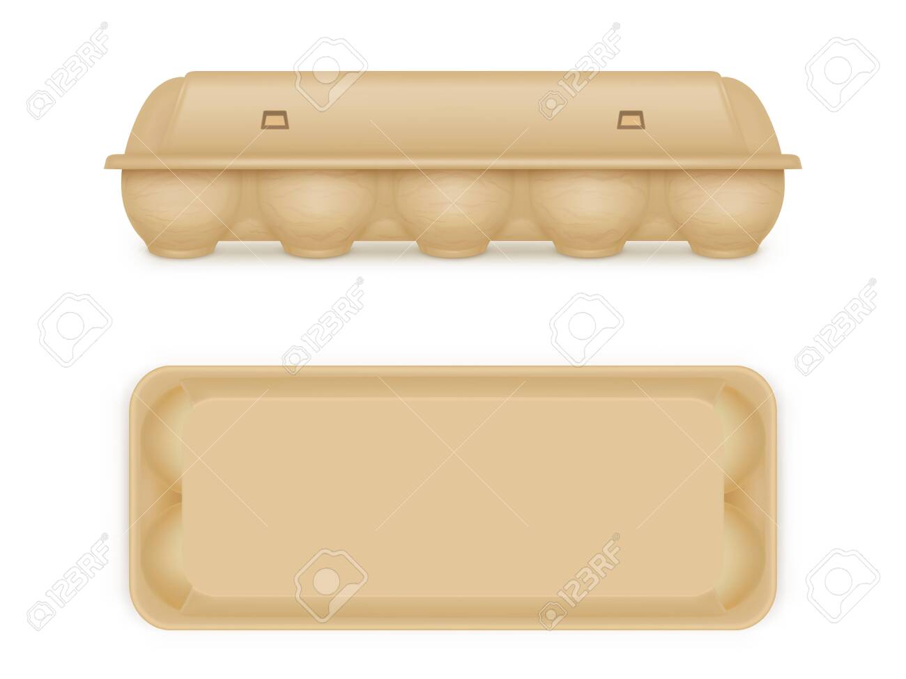 Download Egg Package Mock Up Brown Blank Food Tray Box Or Container Royalty Free Cliparts Vectors And Stock Illustration Image 138648686