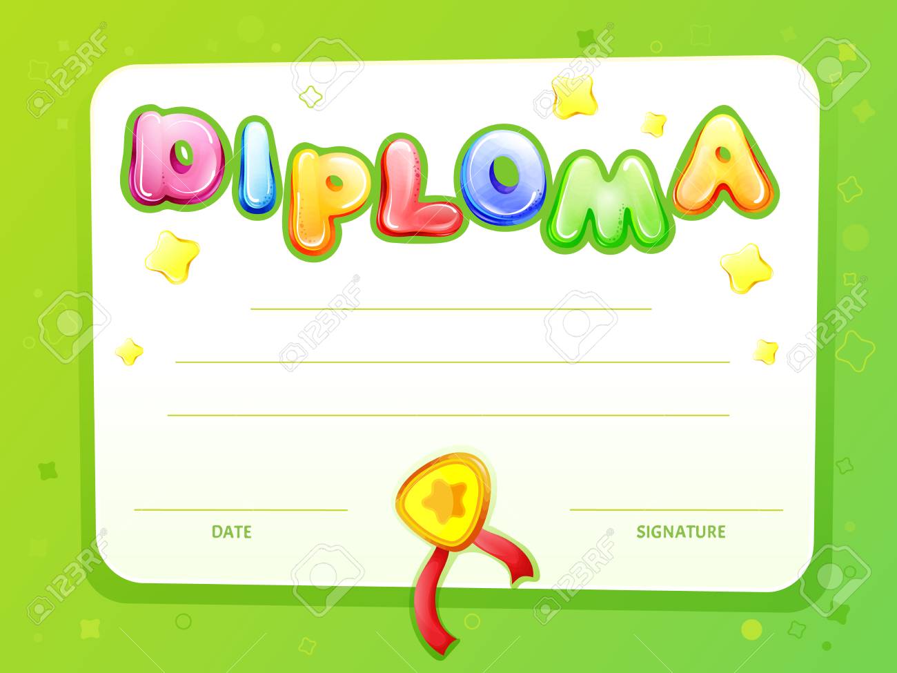 cartoon kids certificate diploma template children achievement certificate of achievement for children