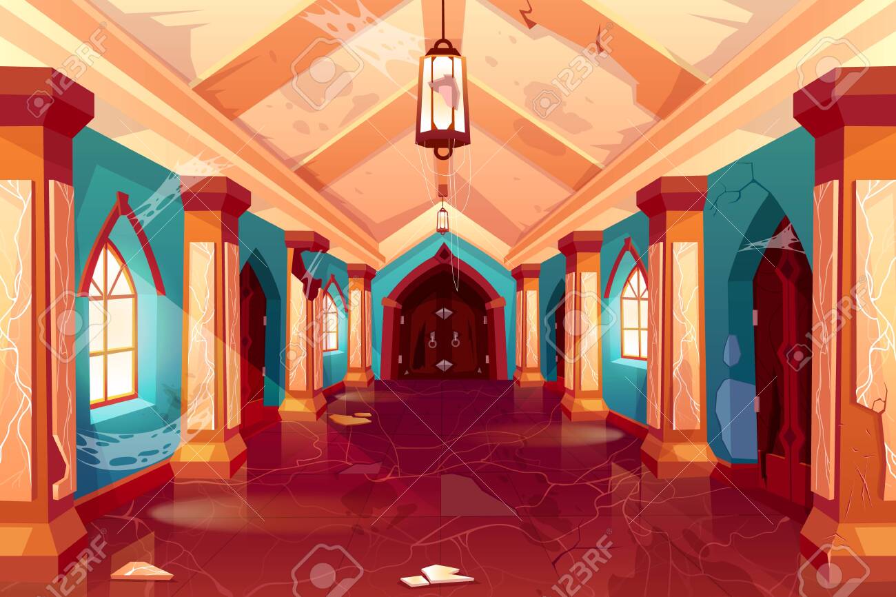 Abandoned Castle, Empty Old Palace Interior, Column Hallway With Spiderweb,  Cracked Walls, Collapsed Plaster, Corridor Perspective View, Antique  Architecture Background. Cartoon Vector Illustration Royalty Free SVG,  Cliparts, Vectors, and Stock ..., image size:1300x866