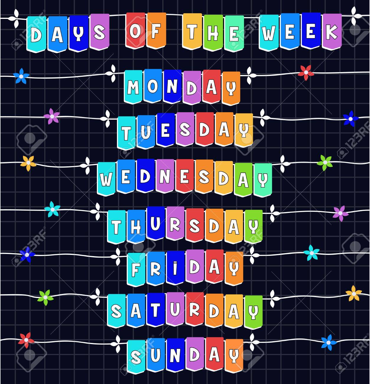 days of the week cartoon template royalty free cliparts vectors days of the week template