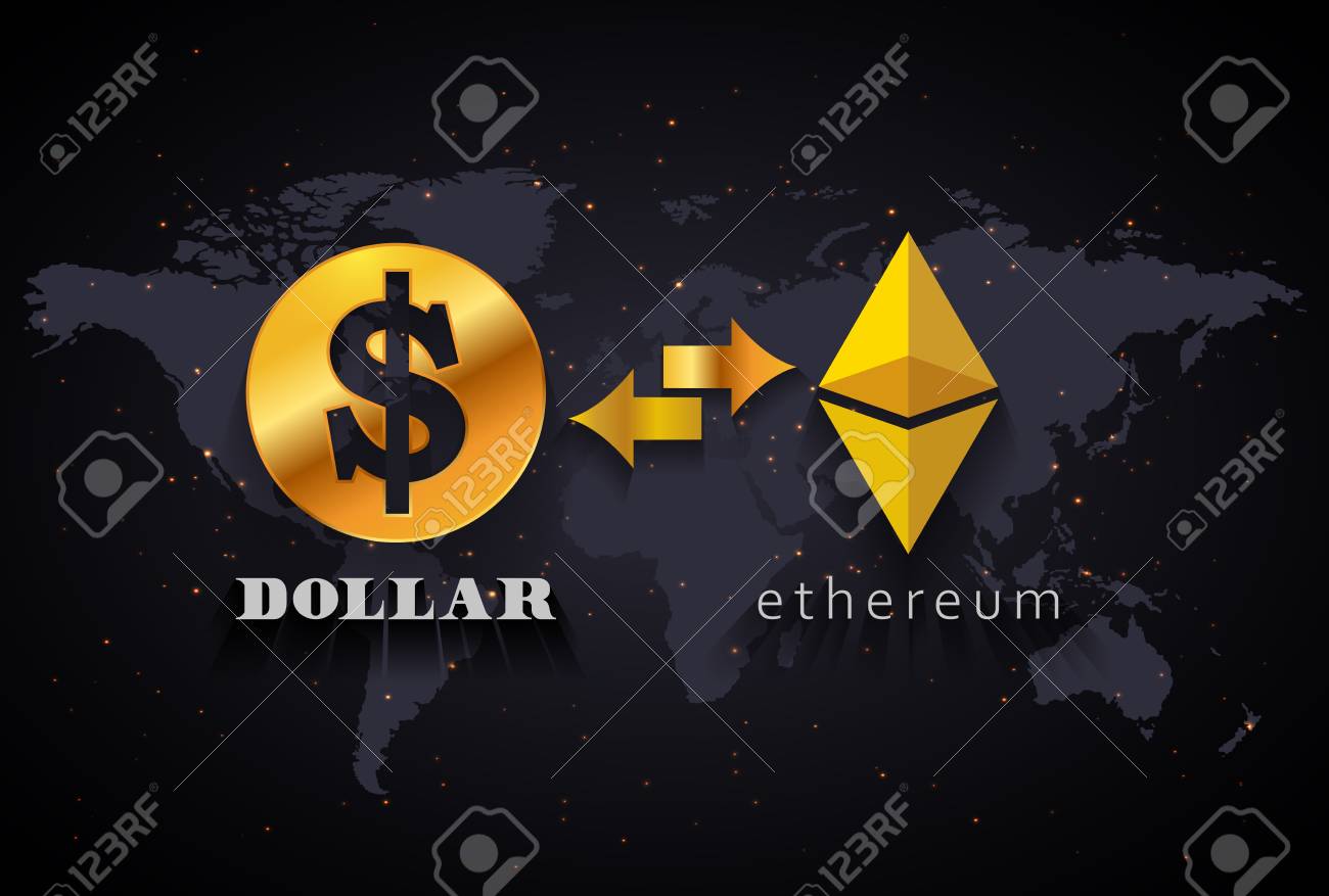 Plantilla De Infografía De Cambio De Dólar Estadounidense A Ethereum En El  Fondo Del Mapa Mundial Ilustraciones svg, vectoriales, clip art vectorizado  libre de derechos. Image 86925995