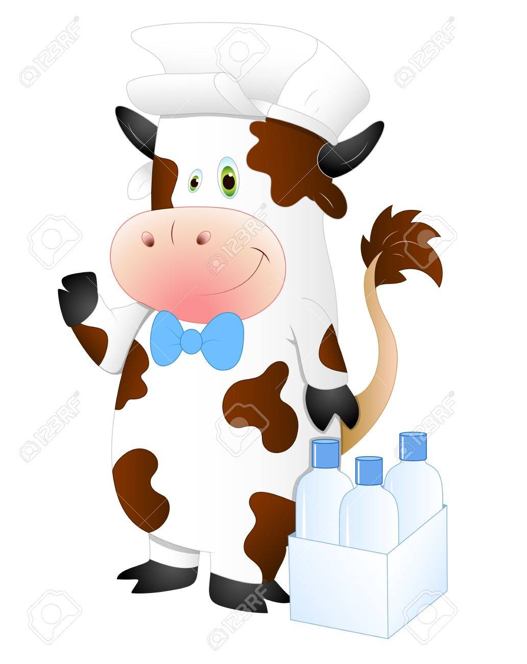 牛の牛乳配達人 のイラスト素材 ベクタ Image 牛の牛乳配達人 のイラスト素材 ベクタ Image