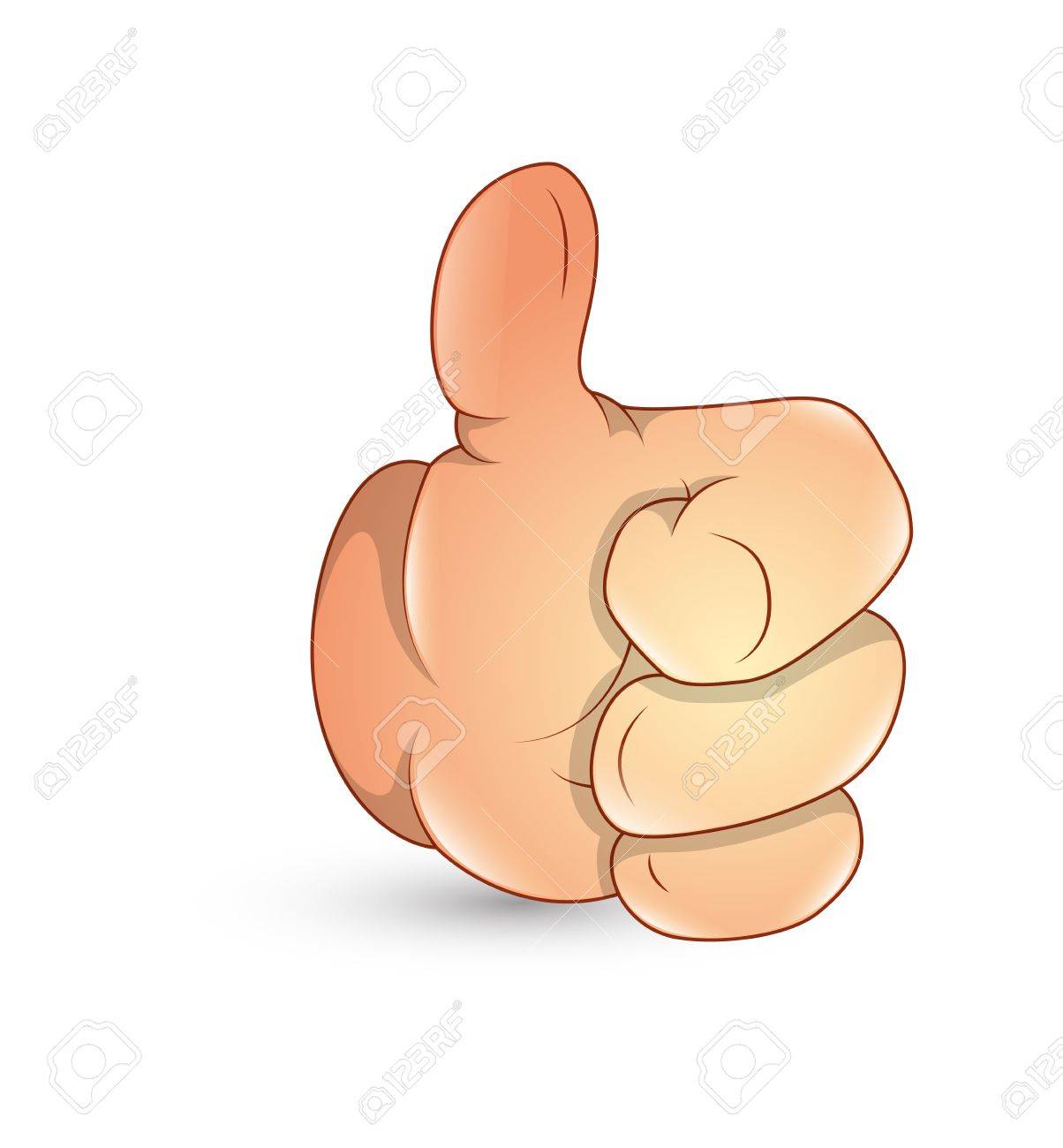 cartoon hand thums up