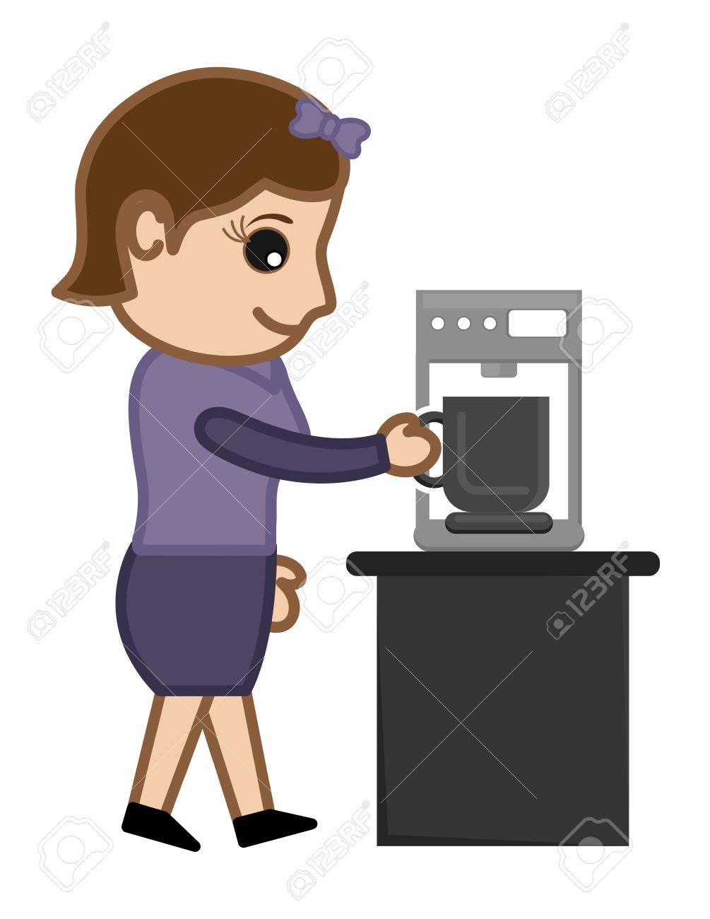 Coffee maker with Office girl Character Coffee maker with Office girl Character