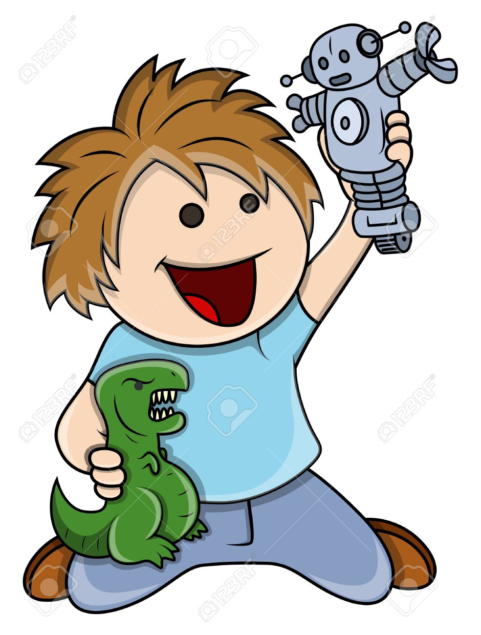 Kids playing with toys cartoon children play Vector Image