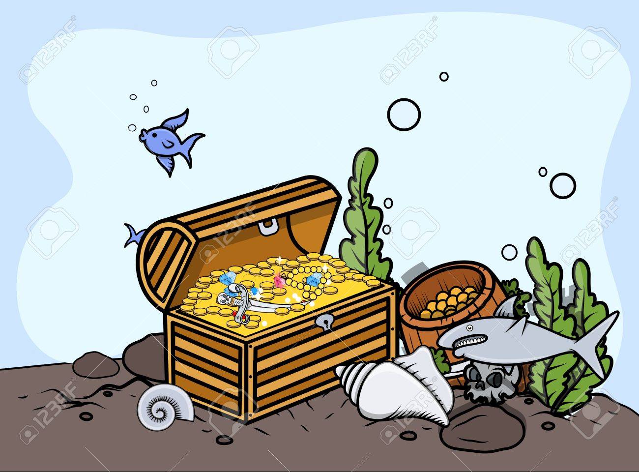 沈んだ財宝 ベクトル イラスト のイラスト素材 ベクタ Image
