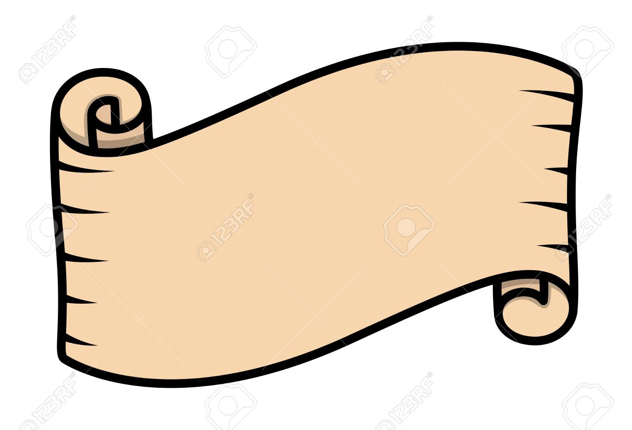 old blank parchment scroll banner cartoon vector illustration cartoon banner