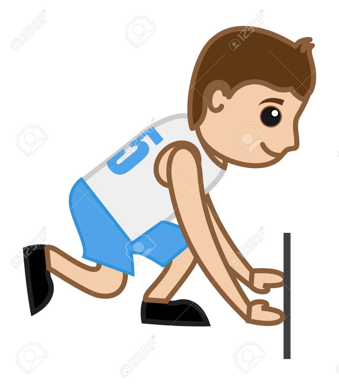 Cartoon Vector Character Ready To Race Royalty Free Cliparts Vectors And Stock Illustration Image