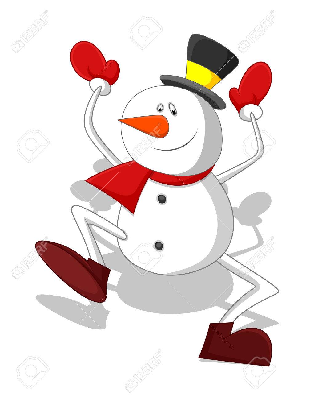 Funny Snowman Dancing Royalty Free Cliparts Vectors And Stock Illustration Image
