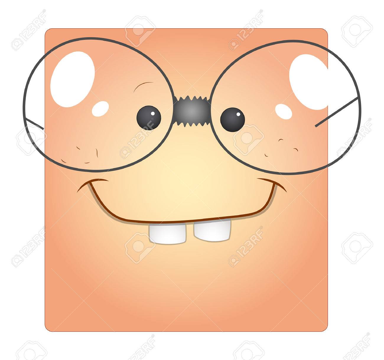 変な馬鹿漫画顔スマイル ボックスのイラスト素材 ベクタ Image