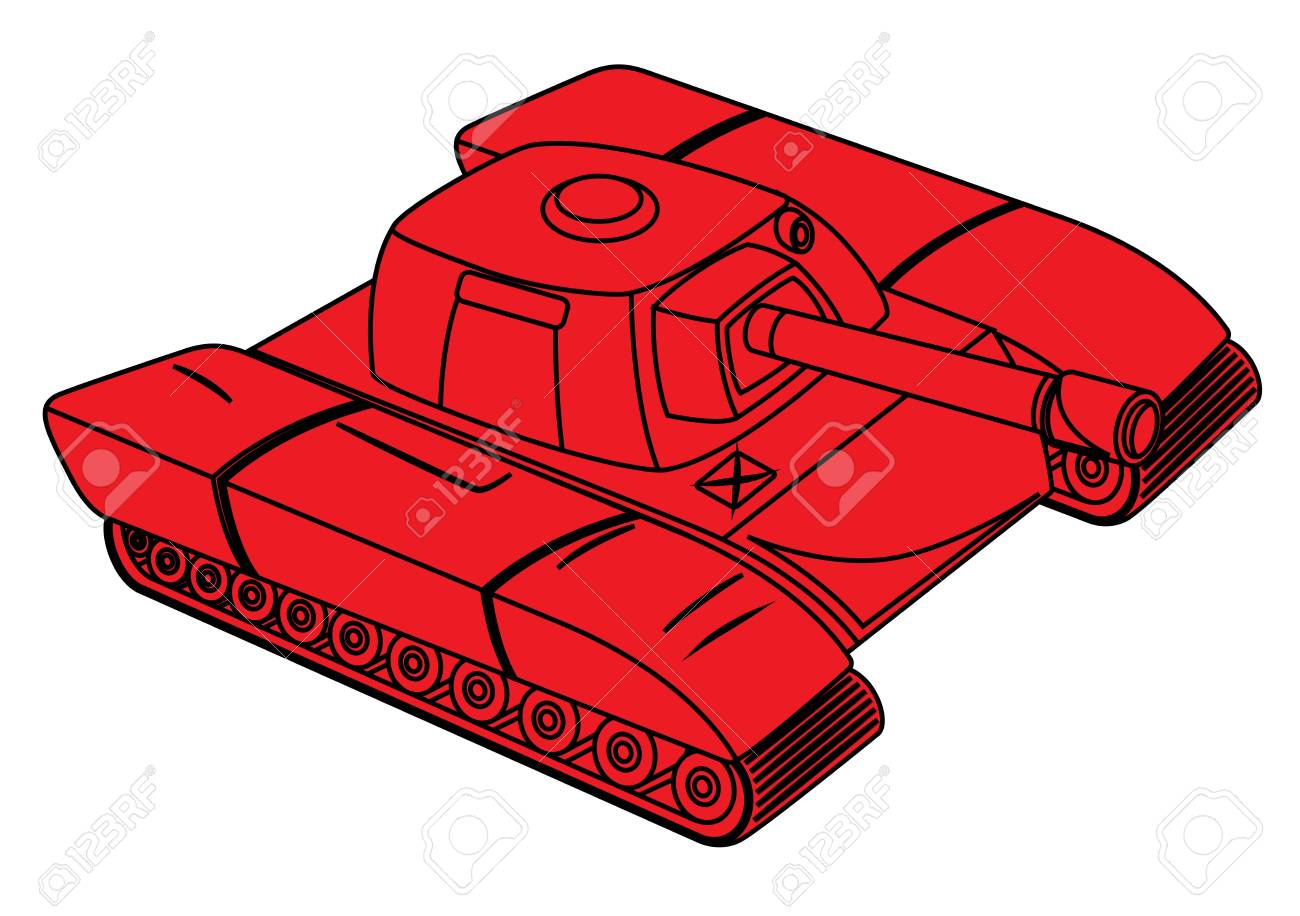 赤い戦車のイラスト素材 ベクタ Image