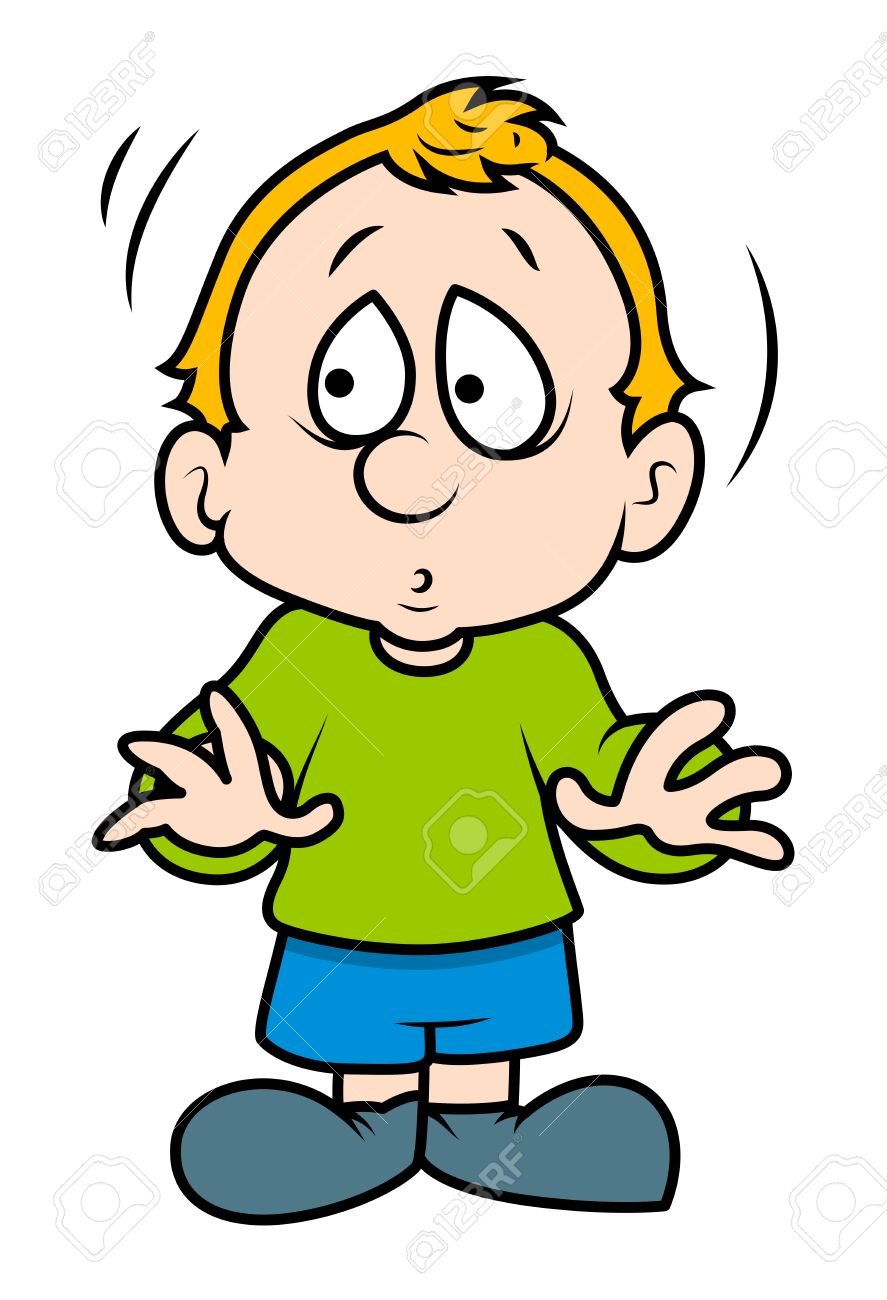 Cute Scared Cartoon Boy Royalty Free SVG, Cliparts, Vectors, And Stock  Illustration. Image 38531210.