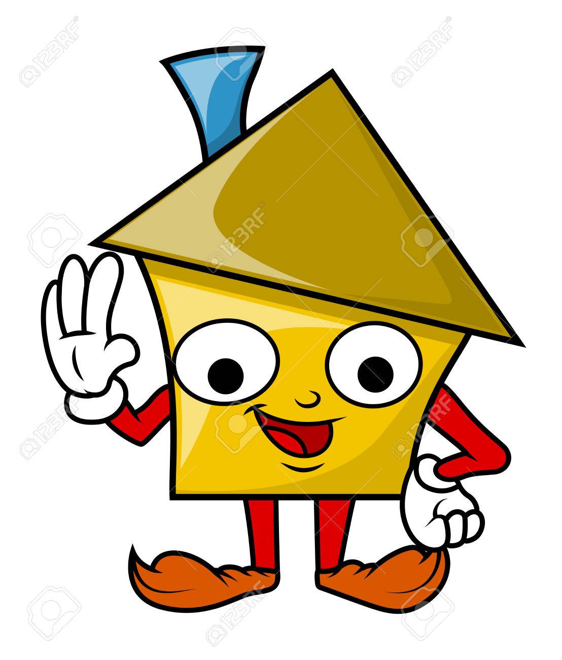 Lustige Gluckliche Cartoon Character Haus Lizenzfrei Nutzbare Vektorgrafiken Clip Arts Illustrationen Image 41992001
