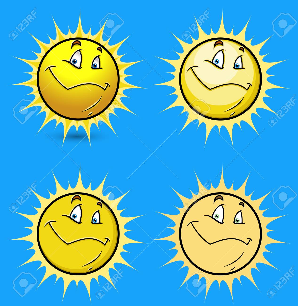 太陽スマイル ベクトルを設定 のイラスト素材 ベクタ Image