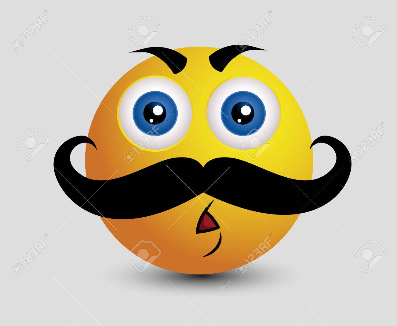 funny smiley face with mustache