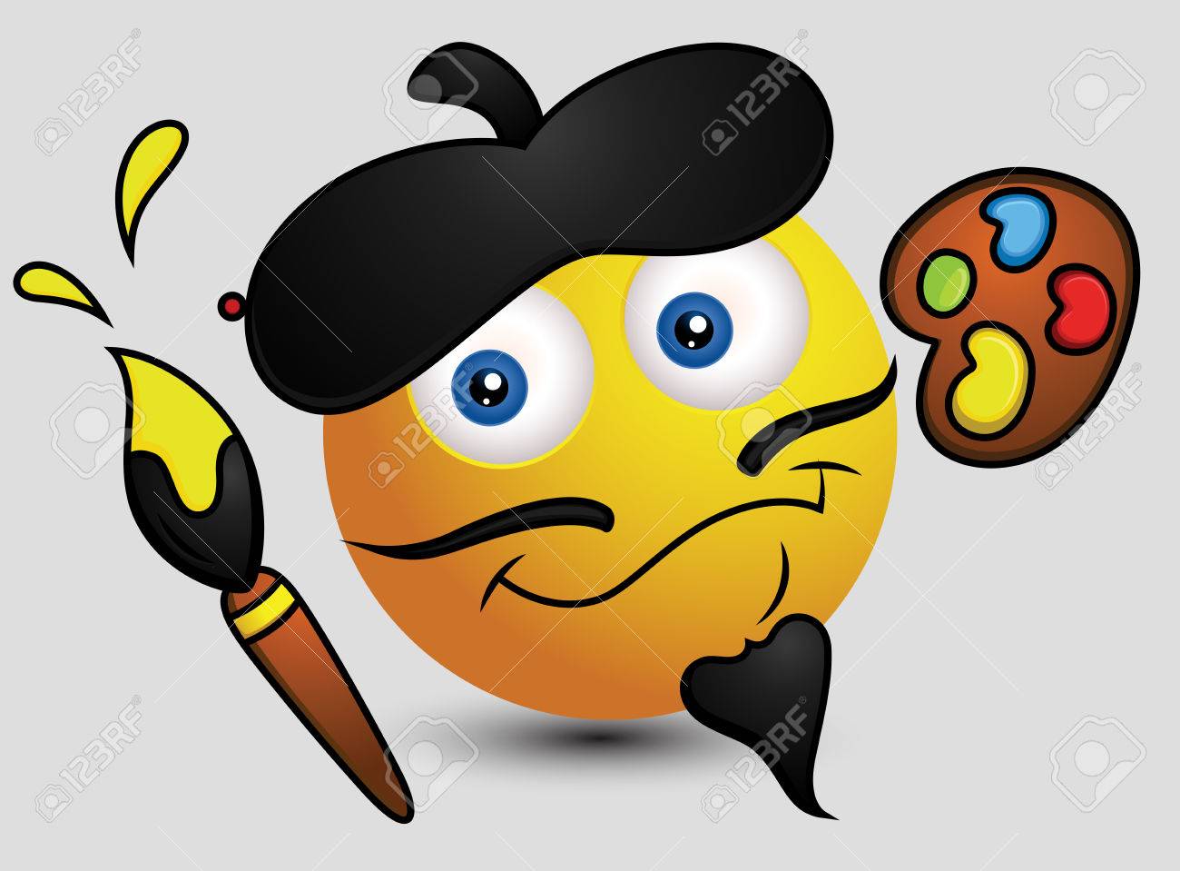 Cartoon Französisch Malerei Künstler Emoticon Lizenzfrei Nutzbare SVG,  Vektorgrafiken, Clip Arts, Illustrationen. Image 52150672.