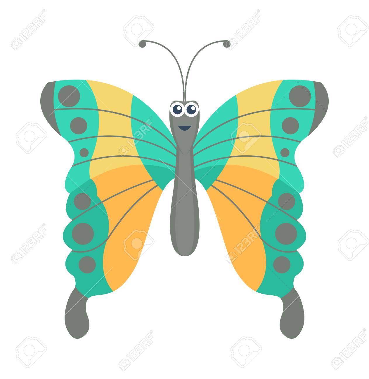 かわいいフラット蝶ベクトル フラット バタフライは 白い背景で隔離 異なる手作りの蝶昆虫ベクトル イラスト 赤ちゃん子供蝶昆虫のイラスト素材 ベクタ Image