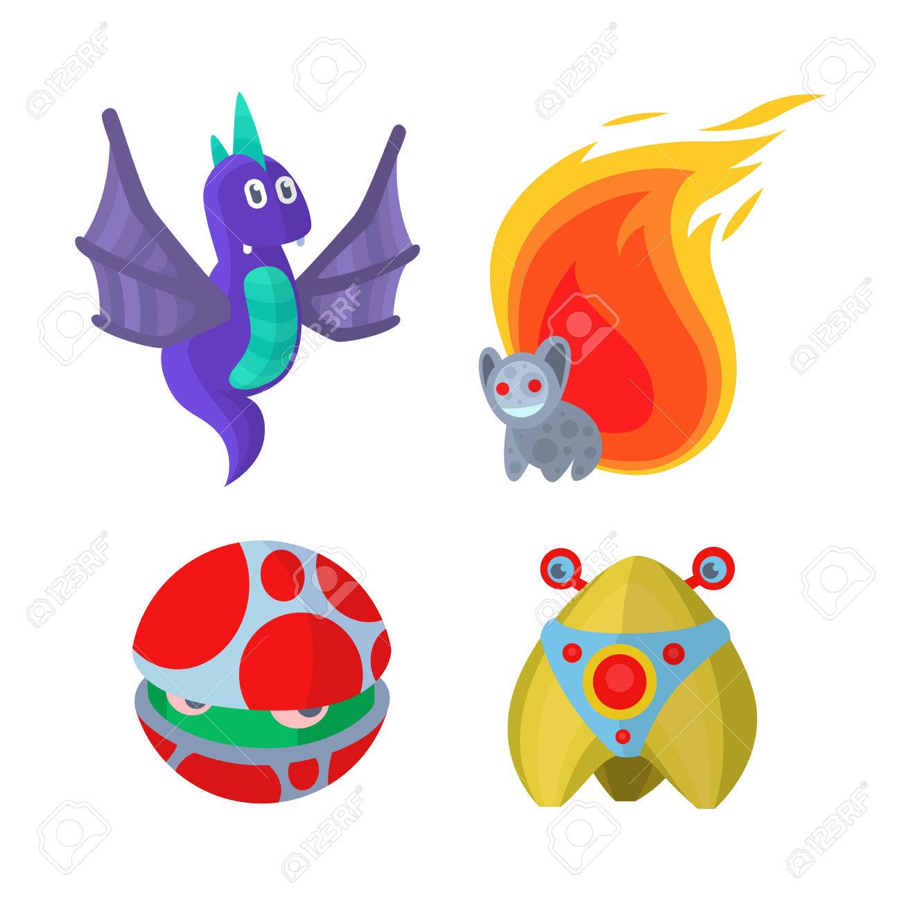 ファンタジー モンスター色グランジ文字の面白いデザインの要素 ユニークな表現のステッカーが分離された絵文字ファンタジー モンスターをユーモアします 外国人ステッカー ベクトル ファンタジー モンスター ペイントの狂った動物です のイラスト素材 ベクタ