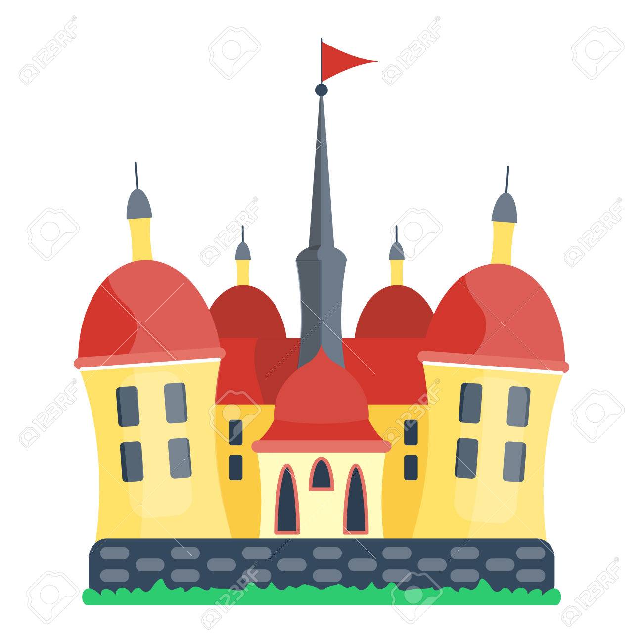 Cartoon Fairy Tour Du Château De Conte Icône Mignon Architecture De Château De Bande Dessinée Vector Illustration Maison Fantastique Conte De Fées