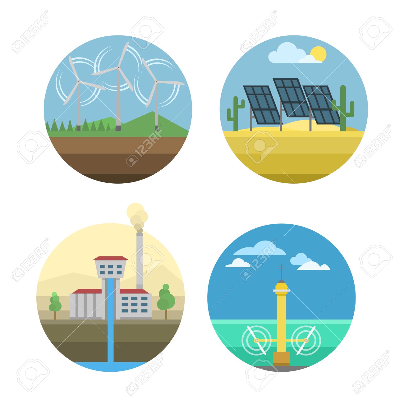 different types of power and energy sources generation including different types of energy