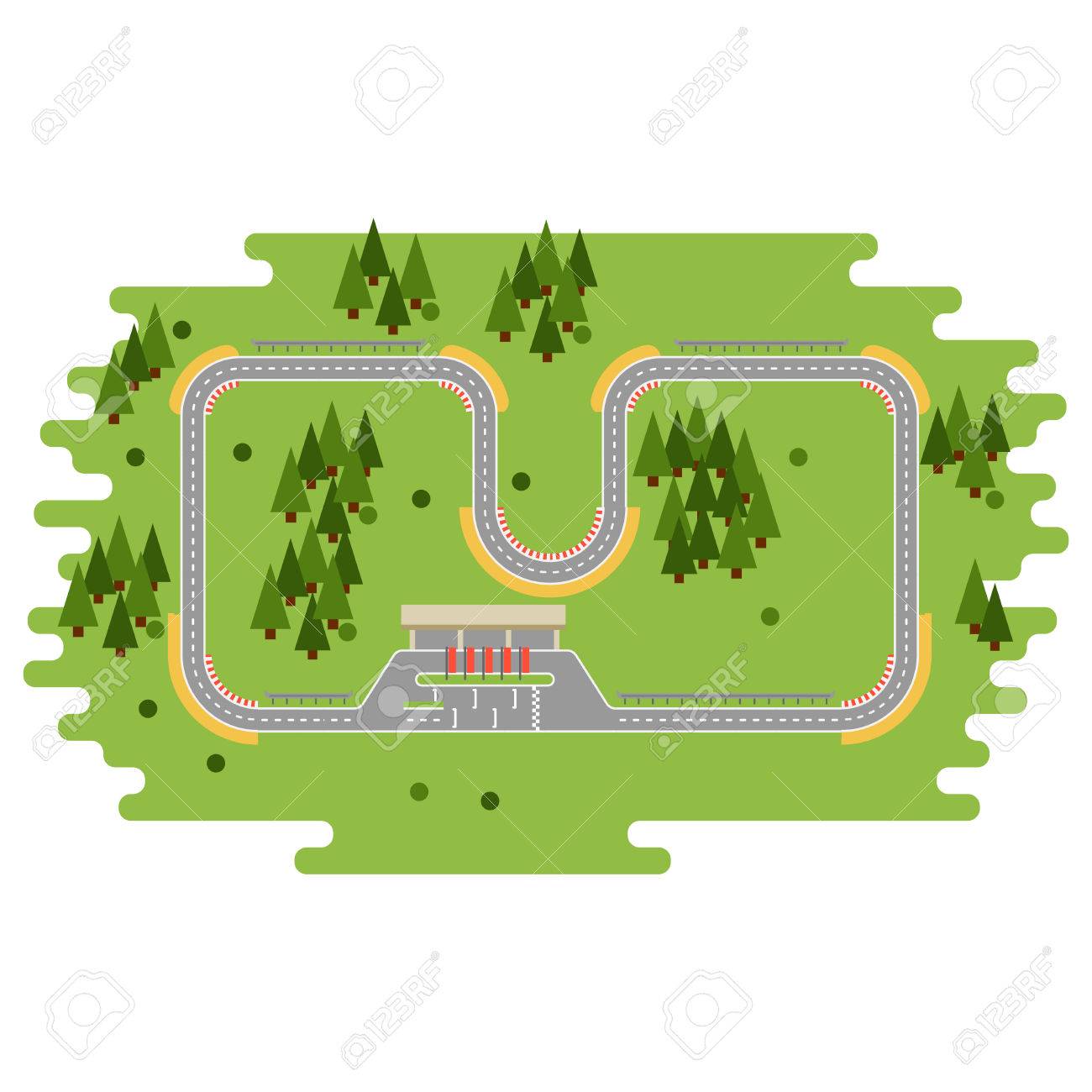 Race Track Curve Road Vector. Top View Of Car Sport Competition Constructor  Symbols. Circuit Transportation Tire Speedway Line. Automobile Highway  Flare Formula Finish. Royalty Free SVG, Cliparts, Vectors, and Stock  Illustration. Image, image size:1300x1300