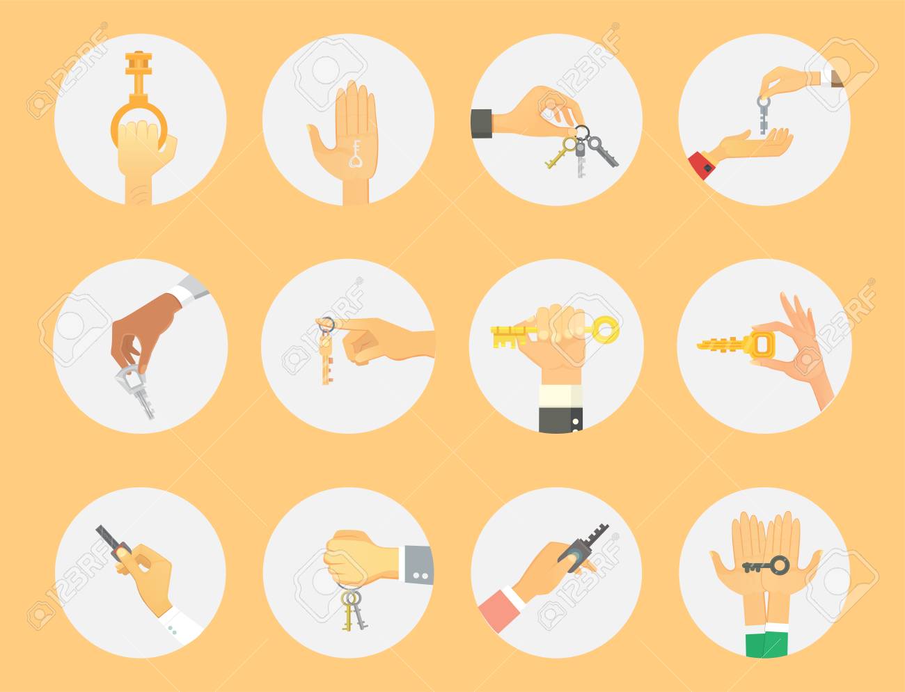 Hande Halten Schlussel Wohnung Verkaufen Menschliche Geste Zeichen