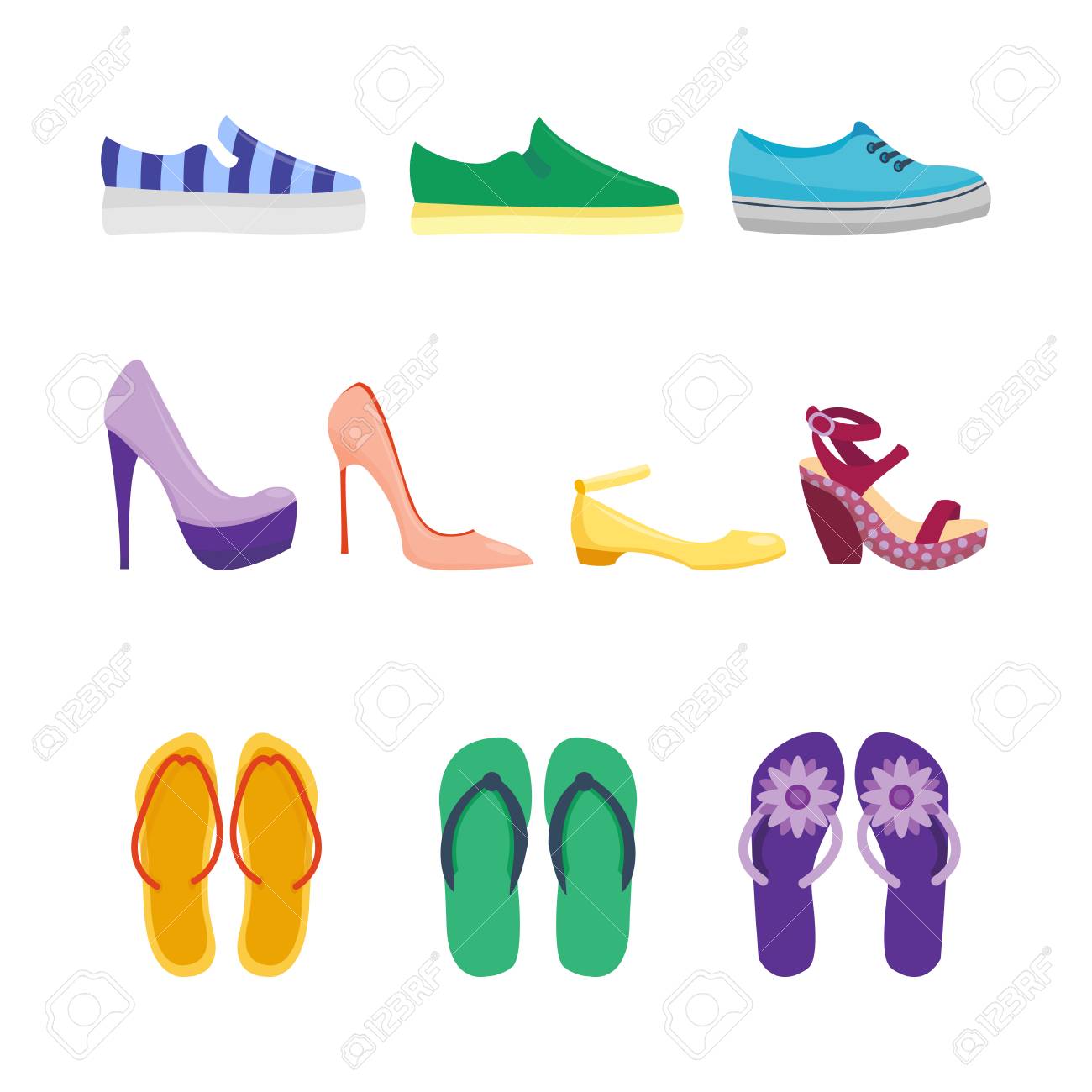 flat design shoes