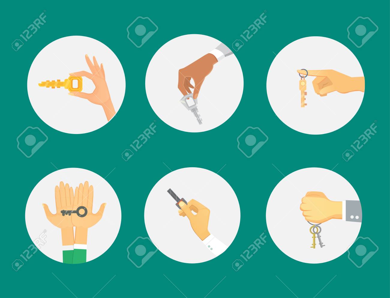 Hande Halten Schlussel Wohnung Verkaufen Menschliche Geste Zeichen