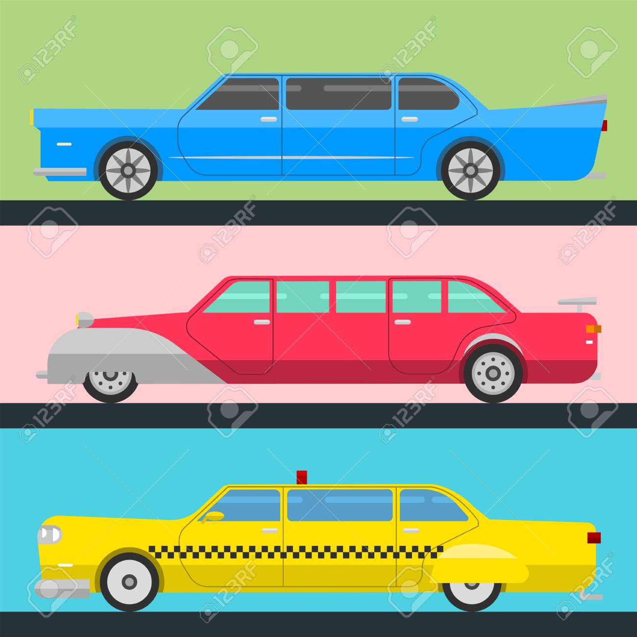 詳細なベクトル高級リムジン長い車交通詳細自動ビジネス輸送設計速度ピックアップ グラフィックのイラスト素材 ベクタ Image