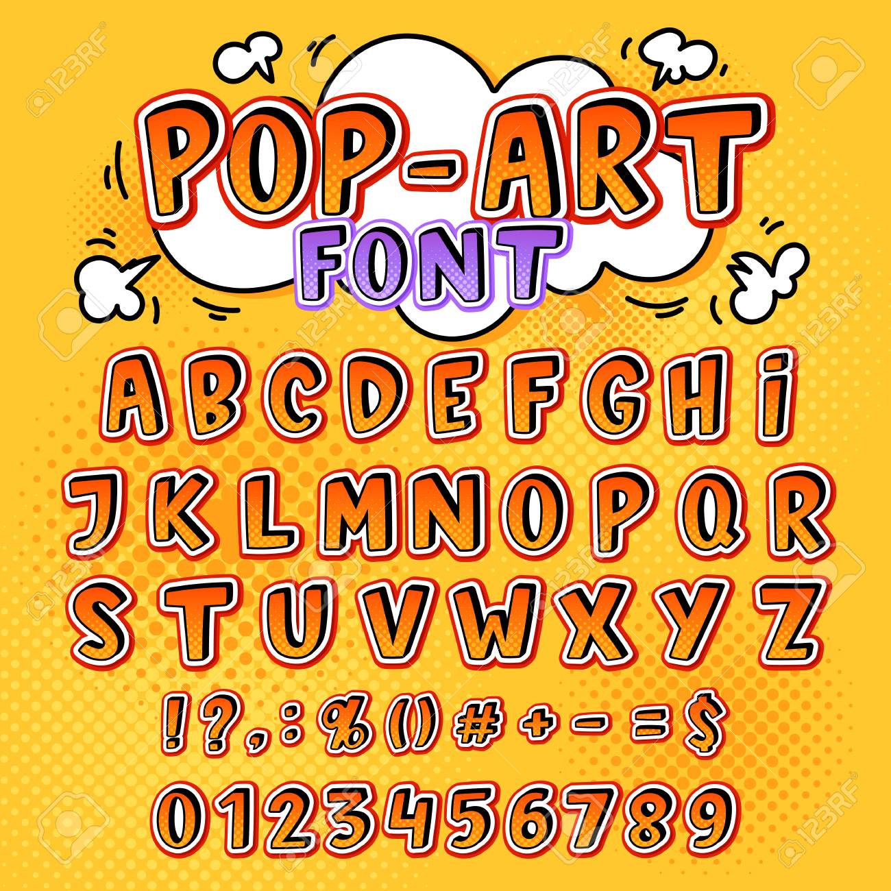 100126114-comic-font-vector-cartoon-alphabet-letters-in-pop-art-style-and-alphabetic-text-icons-for-typography Trends For Pop Art Letters @koolgadgetz.com.info