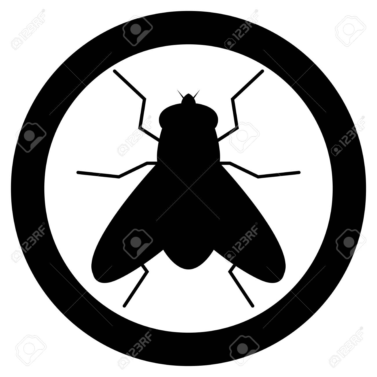 Vector Image Of A Silhouette Of Flies On A White Background Royalty Free Cliparts Vectors And Stock Illustration Image 122706693