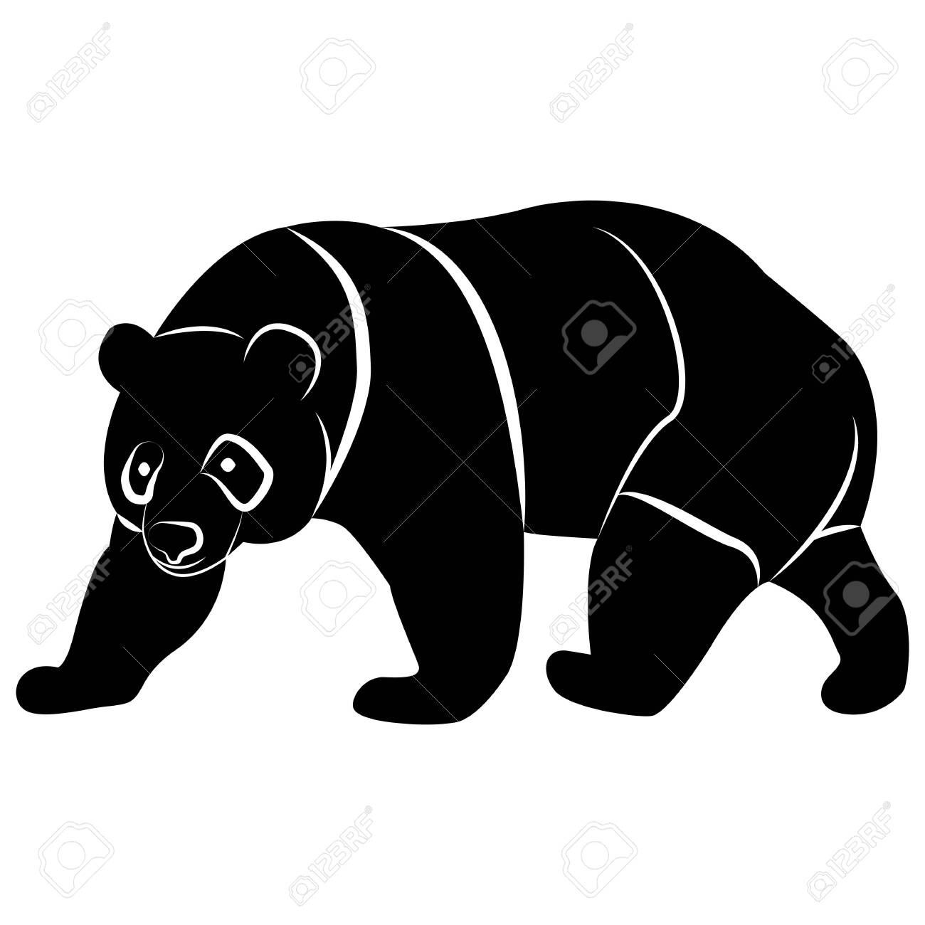 Vector Image Of A Panda Bear Silhouette On A White Background Royalty Free  SVG, Cliparts, Vectors, and Stock Illustration. Image 122411951., image size:1300x1300