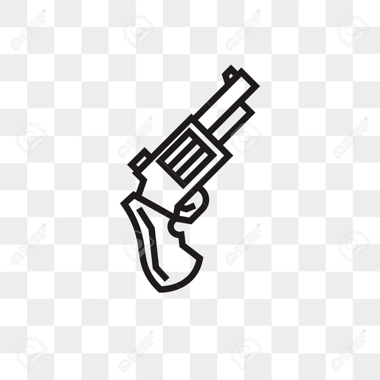 Pistol Vector Icon Isolated On Transparent Background Pistol