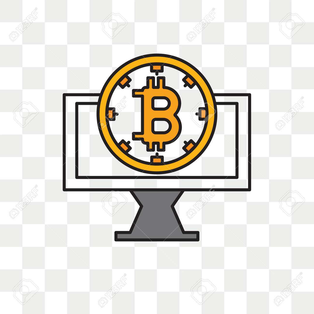 Bitcoin Vector Icon Isolated On Transparent Background, Bitcoin Logo  Concept Royalty Free SVG, Cliparts, Vectors, and Stock Illustration. Image  108634694.