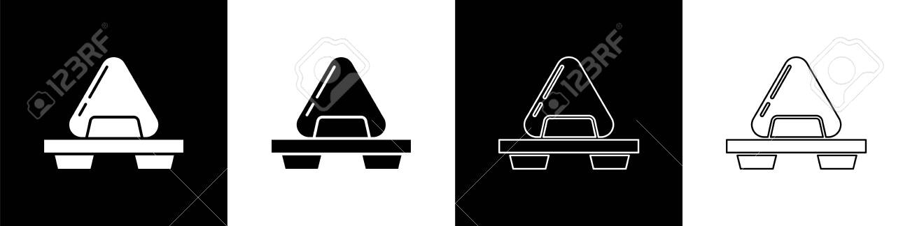 Set Sushi on cutting board icon isolated on black and white background. Asian food sushi on wooden board. Vector Illustration - 140691047 Set Sushi on cutting board icon isolated on black and white background. Asian food sushi on wooden board. Vector Illustration - 140691047