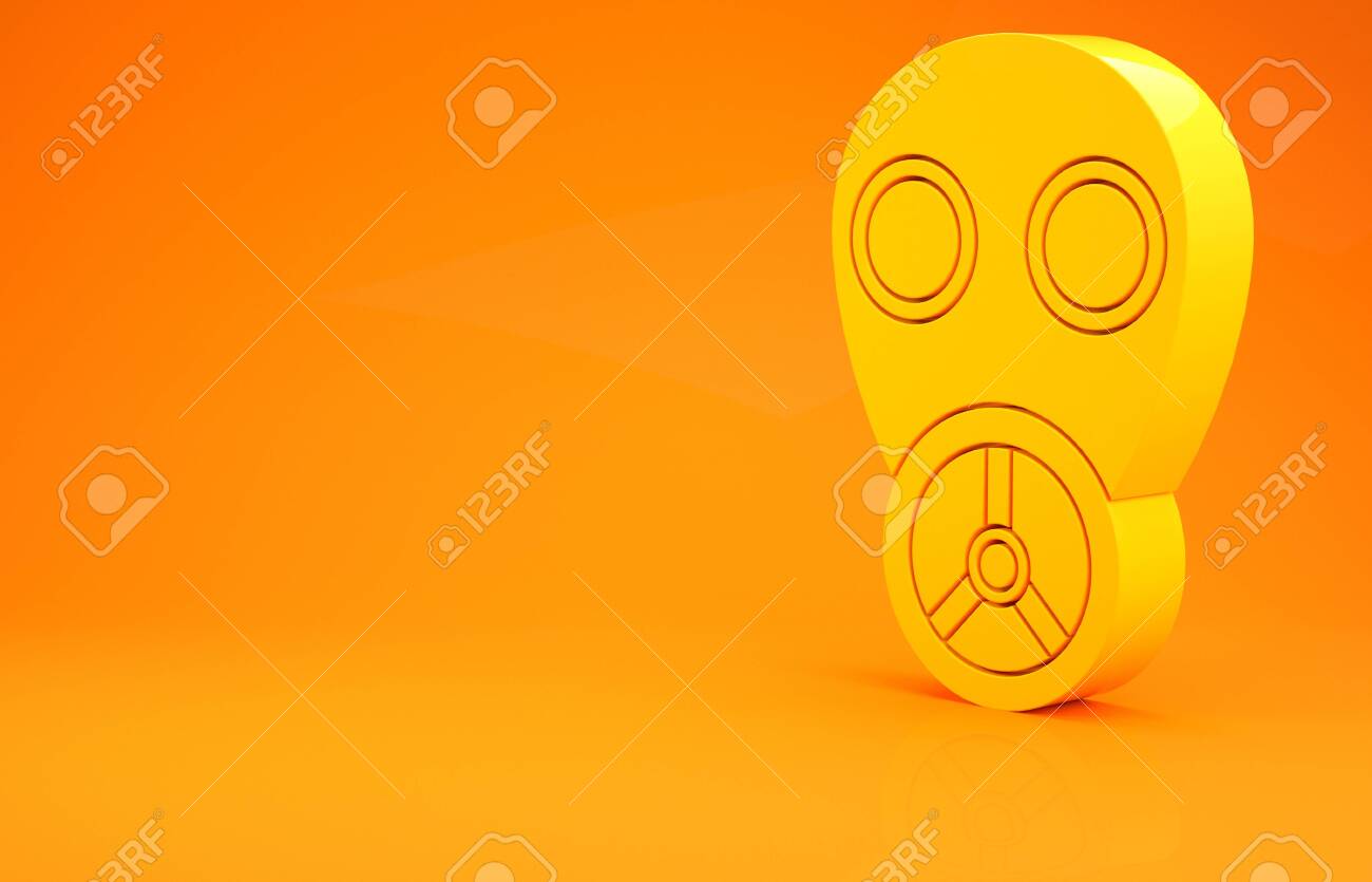 Download Yellow Gas Mask Icon Isolated On Orange Background Respirator Stock Photo Picture And Royalty Free Image Image 140770126 PSD Mockup Templates